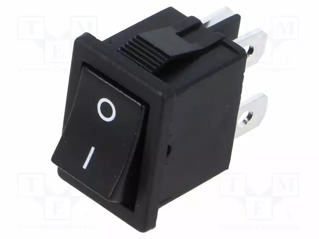 KEINUKYTKIN - DPST - AS: 2 - OFF-ON - 6A/250VAC - MUSTA - EI OLEOHM - UL94V-2 - Keinukytkimet - R9D2KKFT00F1 - 1