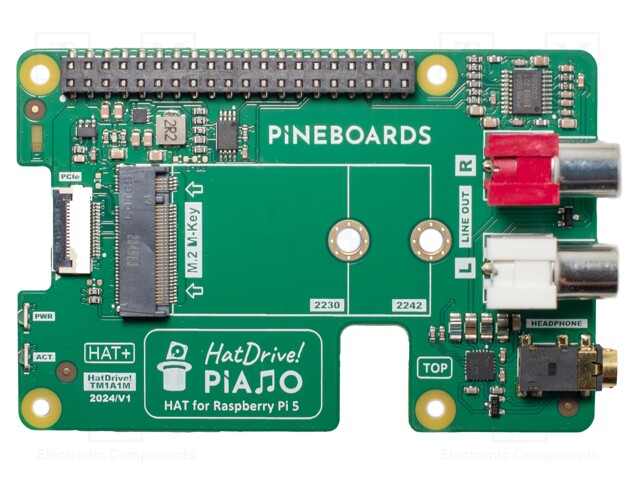 LAAJENNUSLEVY - I2C,PCIE,RCA - ADAPTERI - RASPBERRY PI 5 - Embedded järjestelmien lisätarvikkeet - TM1S-A1 - 1