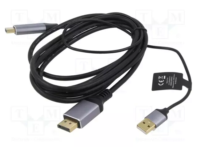 ADAPTERI - DISPLAYPORT-PISTOKE,HDMI-PISTOKE,USB A PISTOKE - 2M - HDMI, DVI, DisplayPort johdot - A-HDMIM-DPM-01 - 1