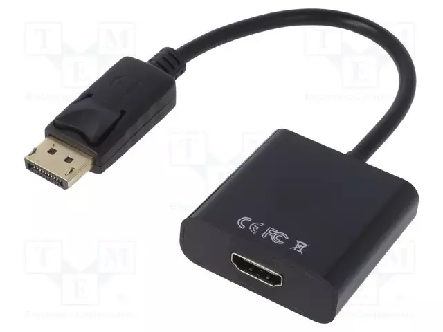 ADAPTERI - DISPLAYPORT-PISTOKE,HDMI-PISTORASIA - 0,15M - MUSTA - HDMI, DVI, DisplayPort johdot - AK-AD-11 - 1
