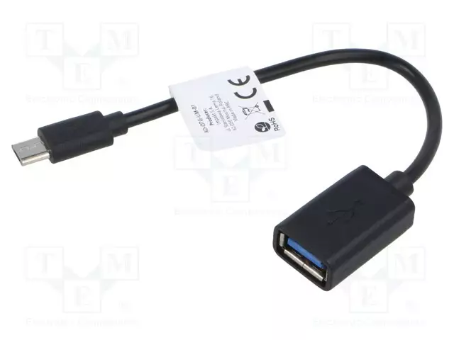 ADAPTERI - OTG,USB 2.0 - USB A RASIA,USB B MIKROPISTOKE - 0,15M - USB kaapelit ja adapterit - AD-OTG-UM-01 - 1