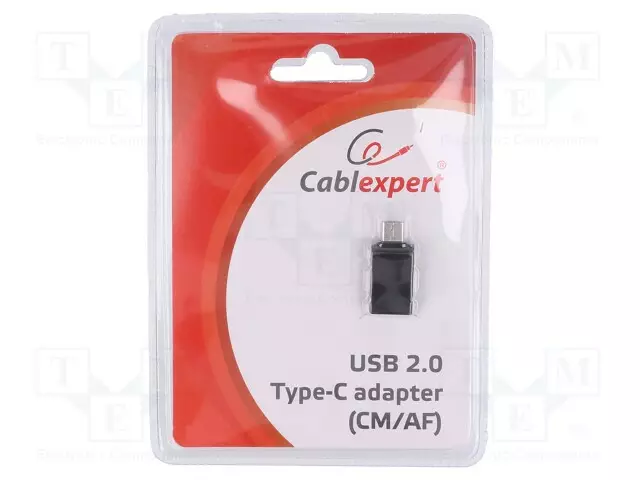 ADAPTERI - USB 2.0 - USB A RASIA,USB C PISTOKE - CABLEXPERT - USB kaapelit ja adapterit - A-USB2-CMAF-01 - 1