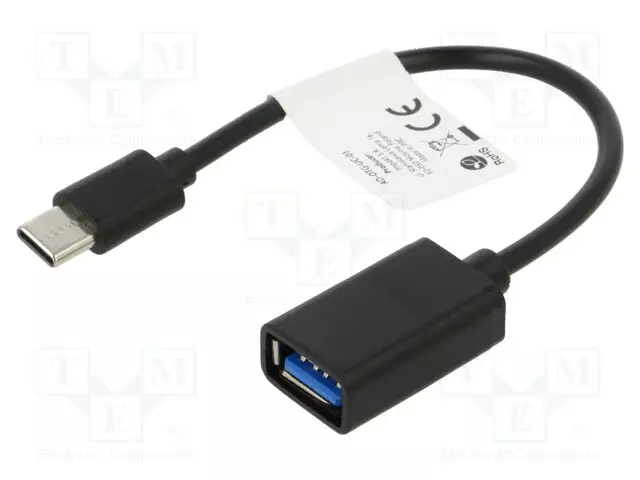 ADAPTERI - OTG,USB 2.0 - USB A RASIA,USB C PISTOKE - NIKKELÖITY - USB kaapelit ja adapterit - AD-OTG-UC-01 - 1