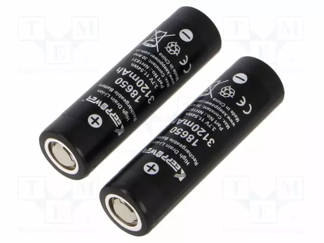 AKKU: LI-ION - 18650,MR18650 - 3,7V - 3120MAH - Ø18,3X65,3MM - 30A - Akut - NH1831 - 1