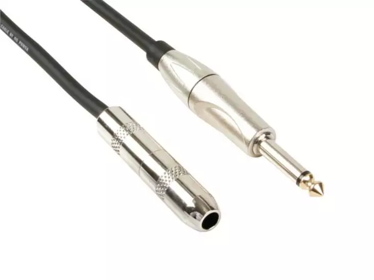 AUDIO CABLE PRO, 6.35mm JACK MONO MALE TO 6.35mm JACK MONO FEMALE (5m) - Kaiutinkaapelit - PAC151 - 1
