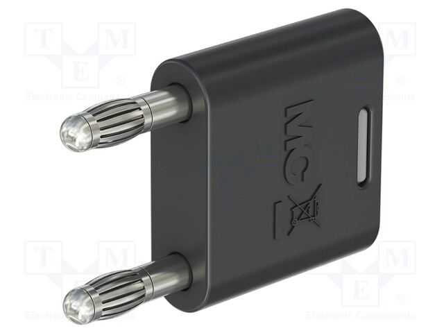 LABORATORY CONNECTOR: 4MM BANANA - 32A - 30VAC - 60VDC - MUSTA - Banaaniliittimet 4mm - KS2-4N-19-21 - 1