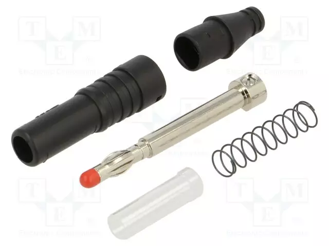 BANAANILIITIN 4MM - PISTOKE - 32A - 30VAC - 60VDC - MUSTA - ERISTETYT - Banaaniliittimet 4mm - GL-438-21 - 1