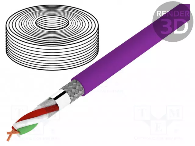 DATAKAAPELI - CHAINFLEX® CF888 - 2X0,25MM2 - VIOLETTI - LANKA - Suojaamattomat ohjaimien kaapelit - CF888.001 - 1