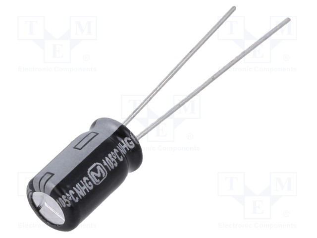ELEKTROLYYTTIKONDENSAATTORI - THT - 100UF - 25VDC - Elektrolyyttikondensaattorit - pysty - ECA1EHG101 - 1