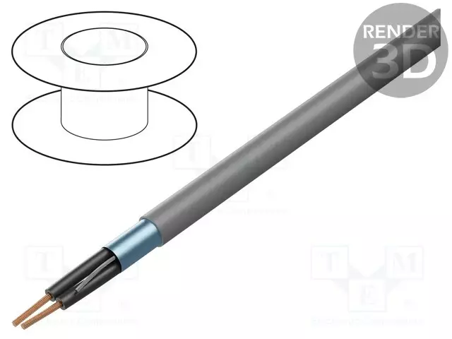 JOHTO - BIT 500 (ST) - 2X1MM2 - SUOJATTU,AL-PET-MUOVI - PVC - HARMAA - Suojatut moninapakaapelit - BITNER-SB0311 - 1