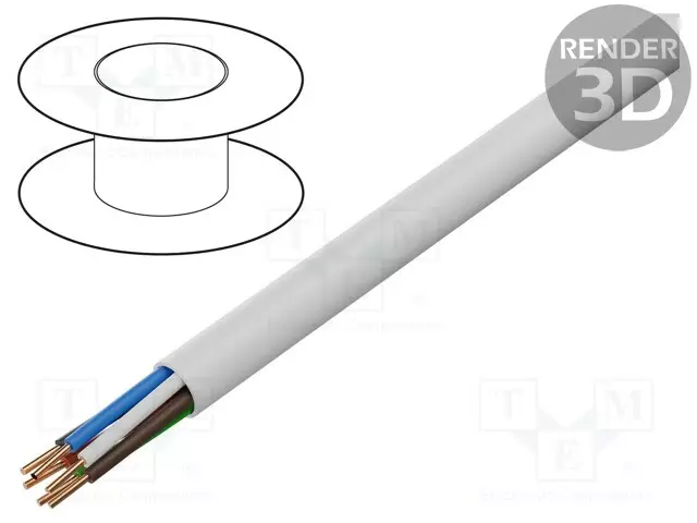 JOHTO - BITPROTECT (ST) - 4X0,5MM - PYÖREÄ - RAUTACU - PVC - Virtajohdot metritavara - BITNER-LA0151 - 1