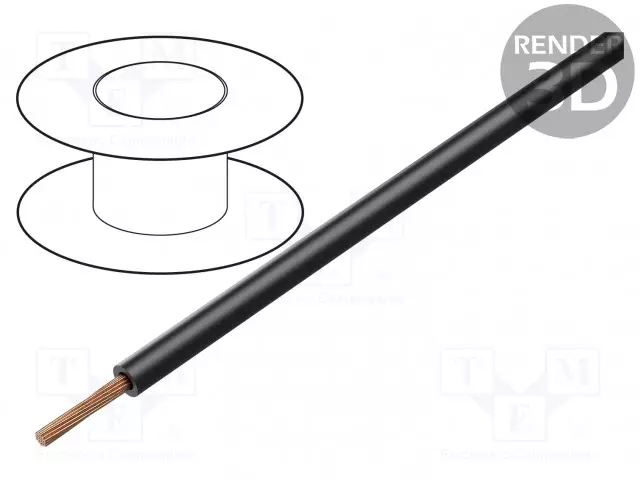JOHTO - FLEXIPLAST-E - 1X2,5MM2 - CU - MUSTA - 750V - 32A - -30÷90°C - Mittausjohdot - 60.7200-21 - 1