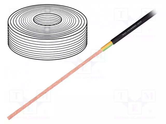 JOHTO: MOOTTORI-CHAINFLEX® CFPE - 1G10MM2 - MUSTA - CU - 8MM - Suojatut ohjaimien kaapelit - CFPE.100.01 - 1