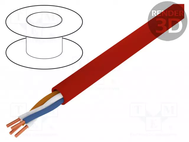 JOHTO: OHJAUSJOHTO - YNTKSY - 1X2X0,8MM - ERISTYS: PVC - VÄRI: PUNAINEN - Tulen kestävät kaapelit - BITNER-TN0001 - 1