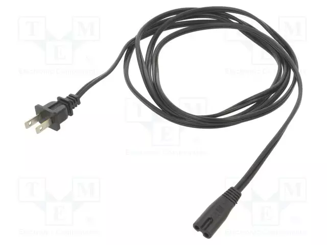 KAAPELI - 2X18AWG - IEC C7 NAARAS-NEMA 1-15 (A) PISTOKE - PVC - Tietokone- ja  laitejohdot - 223021-01 - 1
