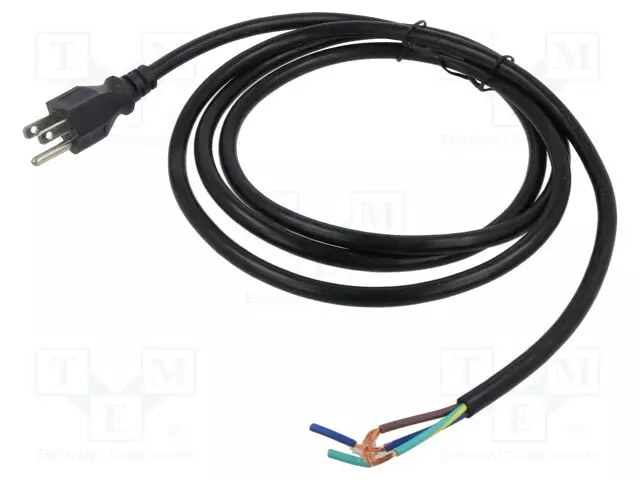 KAAPELI - 3X16AWG - NEMA 5-15 (B) PISTOKE,JOHDOT - PVC - 2M - MUSTA - Tietokone- ja laitejohdot - 311019-01 - 1