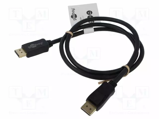 KAAPELI - DISPLAYPORT-PISTOKE,MOLEMMIN PUOLIN - PVC - PIT: 1M - MUSTA - HDMI, DVI, DisplayPort johdot - GOOBAY-74751 - 1