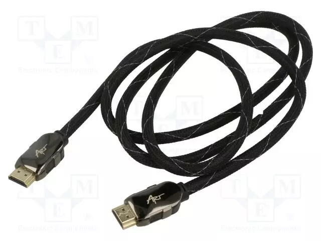 KAAPELI - HDMI-PISTOKE,MOLEMMIN PUOLIN - TEKSTIILI - 1,5M - MUSTA - HDMI, DVI, DisplayPort johdot - ART-AL-01 - 1