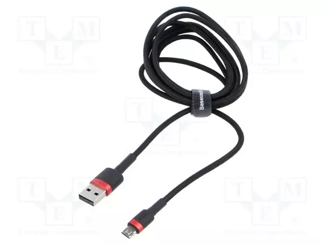 KAAPELI - HIGH SPEED,USB 2.0 - 1M - MUSTA - TEKSTIILI - 2,4A - USB kaapelit ja adapterit - CAMKLF-B91 - 1