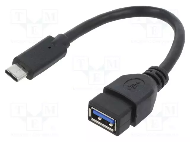 KAAPELI - OTG,USB 3.0 - USB A RASIA,USB C PISTOKE - 0,15M - MUSTA - USB kaapelit ja adapterit - A-OTG-CMAF3-01 - 1