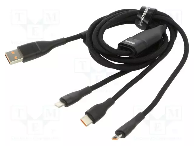 KAAPELI - USB 2.0 - 1,2M - MUSTA - 100W - 3,5A - USB kaapelit ja adapterit - CASS030101 - 1