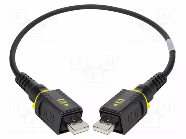 KAAPELI - HARTING PUSHPULL (V4) - USB 2.0 - 1M - MUSTA - IP65,IP67 - PVC - USB kaapelit ja adapterit - 09454451901 - 1