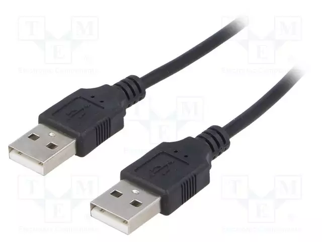 KAAPELI - USB 2.0 - USB A PISTOKE,MOLEMMIN PUOLIN - NIKKELÖITY - USB kaapelit ja adapterit - AK-USB-11 - 1