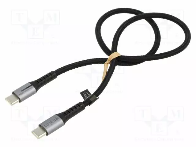KAAPELI - USB 2.0 - USB C PISTOKE,MOLEMMIN PUOLIN - 0,5M - MUSTA - USB kaapelit ja adapterit - CU0421 - 1