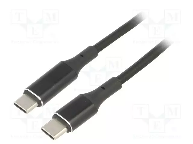 KAAPELI - USB 2.0 - USB C PISTOKE,MOLEMMIN PUOLIN - 1M - MUSTA - 100W - USB kaapelit ja adapterit - CU0181 - 1