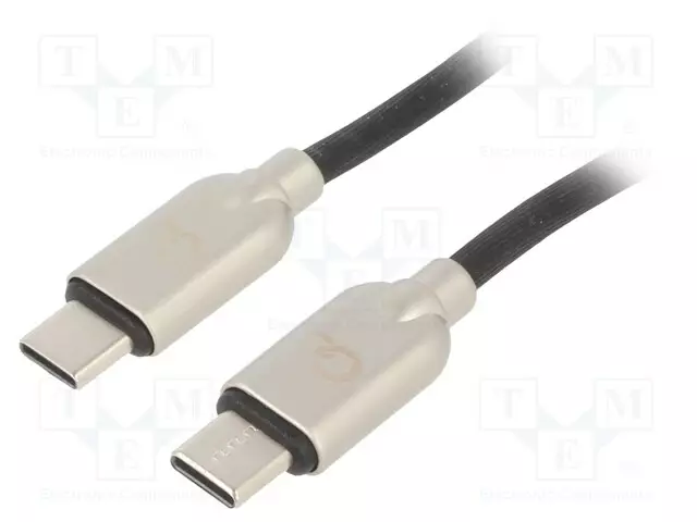 KAAPELI - USB 2.0 - USB C PISTOKE,MOLEMMIN PUOLIN - 1M - MUSTA - 60W - USB kaapelit ja adapterit - CC-USB2PD60-CMCM-1 - 1