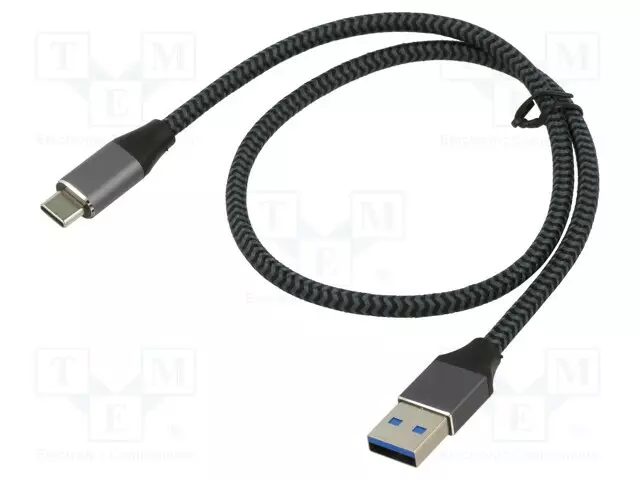 KAAPELI - USB 3.1 - USB A PISTOKE,USB C PISTOKE - 1M - MUSTA-HARMAA - USB kaapelit ja adapterit - ART-OEM-C2-1 - 1