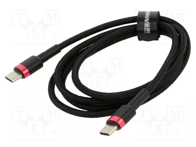 KAAPELI - USB C PISTOKE,MOLEMMIN PUOLIN - 1M - MUSTA - TEKSTIILI - 60W - USB kaapelit ja adapterit - CATKLF-G91 - 1