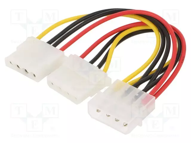 KAAPELI: SYÖTTÖKAAPELI - MOLEX-UROS-MOLEX NAARAS X2 - 0,15M - Tietokonetarvikkeet - muut - CC-PSU-1 - 1