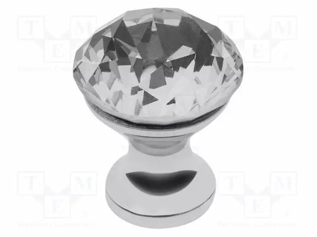 KNOB - Ø: 20MM - H: 26MM - GLASS,ZAMAK - GLAMOUR - PLATING: GALVANIZED - Sormiruuvit ja nupit - GTV-GZ-CRPB20-01 - 1