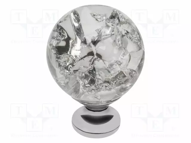 KNOB - Ø: 30MM - H: 43MM - GLASS,ZAMAK - GLAMOUR - PLATING: GALVANIZED - Sormiruuvit ja nupit - GTV-GZ-CRPC30-01 - 1