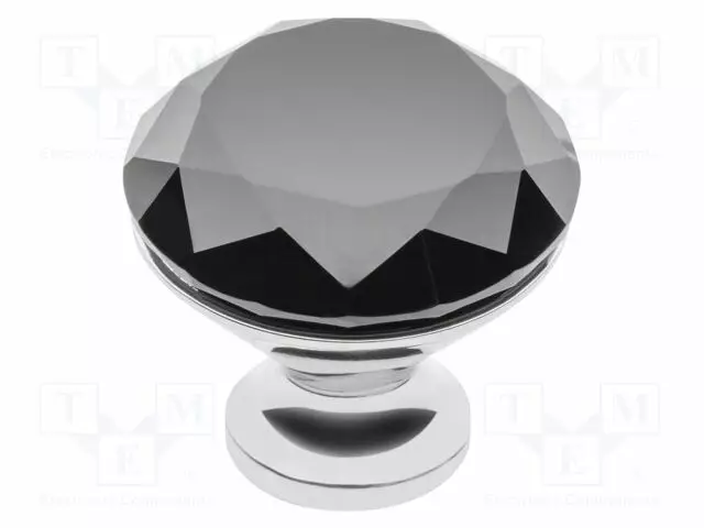KNOB - Ø: 40MM - H: 38MM - GLASS,ZAMAK - GLAMOUR - PLATING: GALVANIZED - Sormiruuvit ja nupit - GTV-GZ-CRPB40-A1 - 1