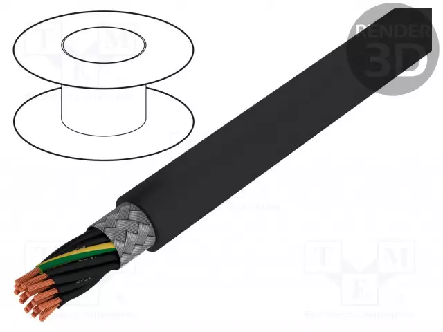 KYTKENTÄJOHTO - ÖLFLEX® CLASSIC 115 CY BK - 18G1MM2 - PVC - MUSTA - 300V,500V - Suojatut moninapakaapelit - CL115CY-BK-18G1 - 1