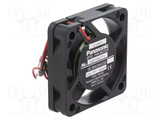LAITETUULETIN - DC - 12VDC - 40X40X10MM - 11,4M3/H - 29,5DBA - DC 12V tuulettimet - ASFP40771 - 1