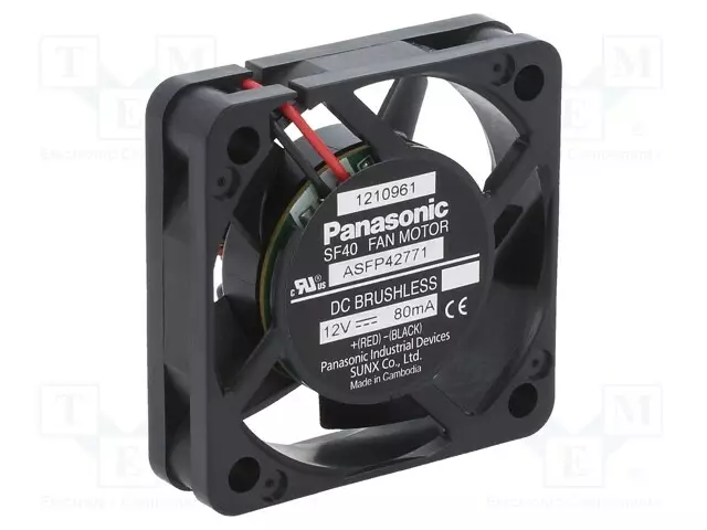 LAITETUULETIN - DC - 12VDC - 40X40X10MM - 9,6M3/H - 24,5DBA - DC 12V tuulettimet - ASFP42771 - 1