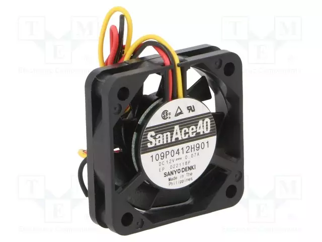 LAITETUULETIN - DC - 12VDC - 40X40X10MM - 9M3/H - 25DBA - KUULA - DC 12V tuulettimet - 109P0412H901 - 1