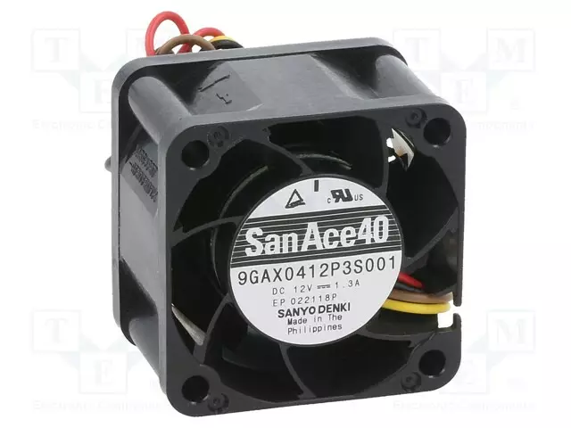 LAITETUULETIN - DC - 12VDC - 40X40X28MM - 54M3/H - 64DBA - KUULA - DC 12V tuulettimet - 9GAX0412P3S001 - 1