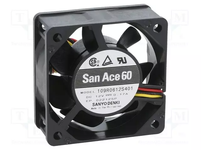 LAITETUULETIN - DC - 12VDC - 60X60X25MM - 39M3/H - 33DBA - KUULA - DC 12V tuulettimet - 109R0612S401 - 1