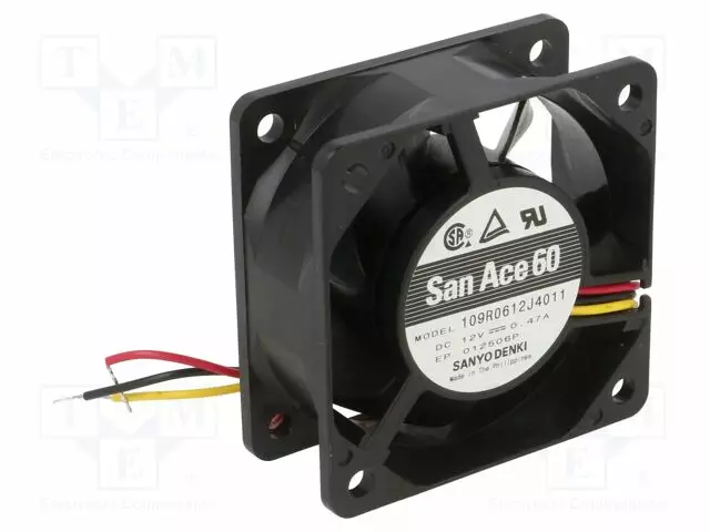 LAITETUULETIN - DC - 12VDC - 60X60X25MM - 63,6M3/H - 44DBA - DC 12V tuulettimet - 109R0612J4011 - 1