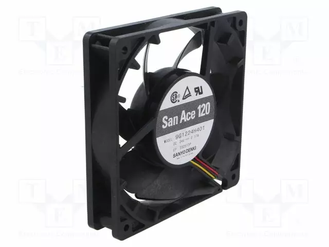LAITETUULETIN - DC - 24VDC - 120X120X25MM - 150M3/H - 40DBA - DC 24V tuulettimet - 9G1224H401 - 1