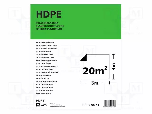 LDPE-KALVO - PIT: 5M - LEV: 4M - Pakkaaminen ja suojaus - SOLID-5071 - 1