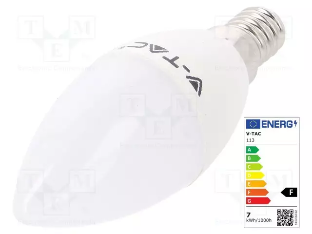 LED LAMPPU - KYLMÄVALKOINEN - E14 - 220/240VAC - 600LM - P: 7W - 200° - LED lamput - 3800157637121 - 1