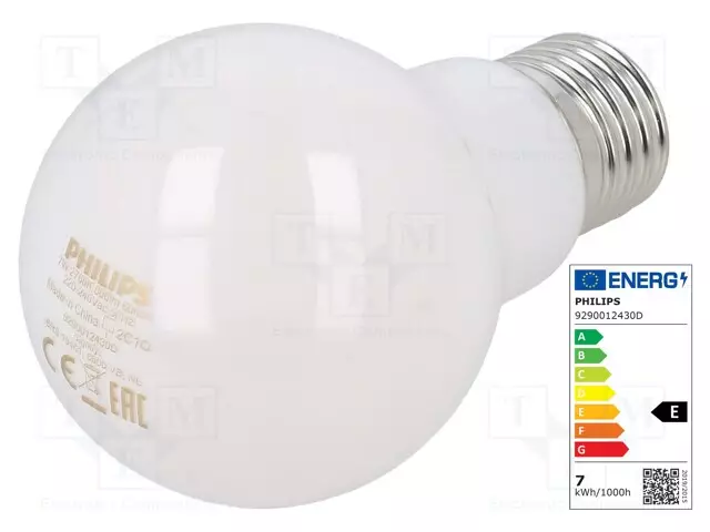 LED LAMPPU - LÄMMIN VALKOINEN - E27 - 230VAC - 806LM - P: 7W - 2700K - LED lamput - 47218701 - 1