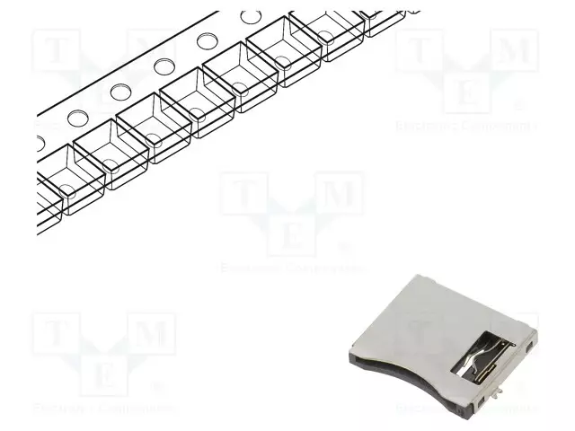 LIITIN: KORTTEJA VARTEN - MICROSD - PUSH-PULL - SMT - KULLATTU - Korttiliittimet - 112I-TA01 - 1