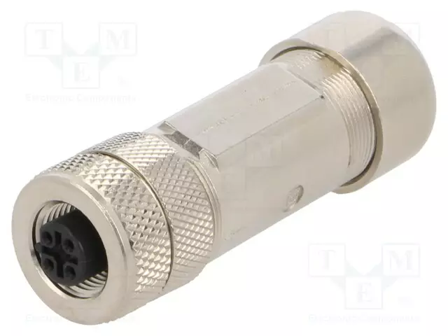 LIITIN: M12 - PISTOKE - PIN: 5 - NAARAS - SUORA - RUUVI TERMINAALI - M12 liittimet - 0976PFC101 - 1