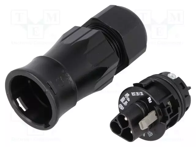 LIITIN: PYÖREÄT - PISTOKE - RST - UROS - PIN: 3 - 250V - HOPEOITU - 20A - Erikoisliittimet - 96.032.4553.1 - 1